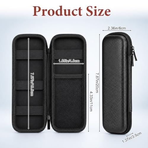 Zyghjort Pencil Case EVA Hard Shell, Black Pen Organizer Box | 7.87 Inches Slim Pencil Case Simple Zippered Hard Pen Case for Adults Office Stylus Pens Electronic Accessories Fountain Pens