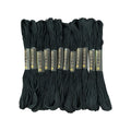 12 Skeins Embroidery Floss Black Color, Friendship Bracelet String Cross Stitch Embroidery Thread Floss Bracelet Making Yarn, Craft Floss（Black）