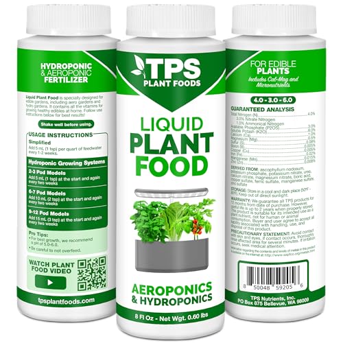 Liquid Plant Food - Fertilizer for AeroGarden & Hydroponic Systems, 8 oz | Complete Nutrition for Strong Growth, IDOO Compatible, Reservoir-Safe Formula, Supports Root Development, For Veggies & Herbs