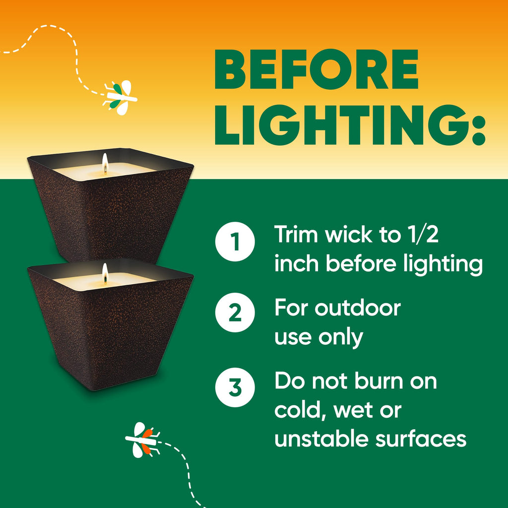 OFF! Backyard Citronella Outdoor Candle, 8 oz (2-Pack) | Reduces the Presence of Mosquitoes and Insects, Up to 30 Hour Burn Time Per Candle, Patio and Backyard Use, Ambient Glow