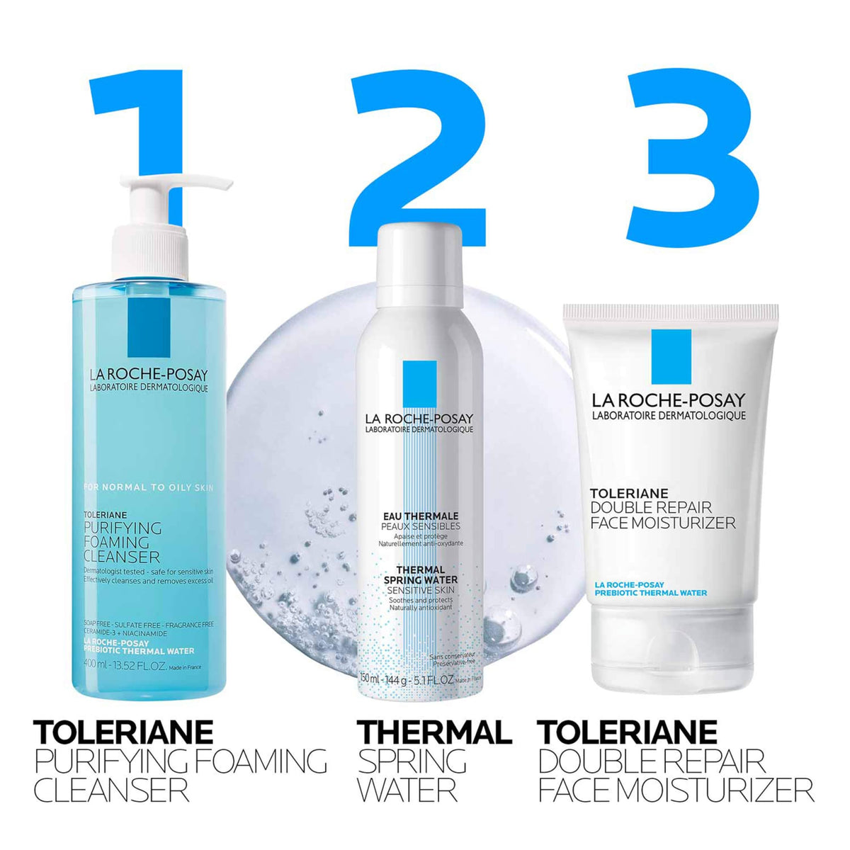 La Roche-Posay Toleriane Purifying Foaming Facial Cleanser with Niacinamide | Oil free face wash for sensitive skin with niacinamide and ceramides. Pore cleanser that won’t dry out skin and is soap free.
