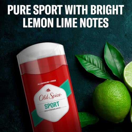 Old Spice Deodorant for Men, Aluminum Free, Sport Scent, 3.0 oz Pack of 3 | 24/7 Odor Protection | 24/7 Freshness & Long-Lasting Scent | Goes on Clean | Citrus & Amber Notes | High Endurance Collection