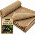 RAINFLOW 19.7" x 13 Feet Burlap Fabric Roll - Natural Jute Burlap Roll | Multipurpose Garden Fabric for Weed Barrier, Tree Wrap, Plant Cover, Landscaping, Farmhouse Decor, Wedding Decor & Crafts