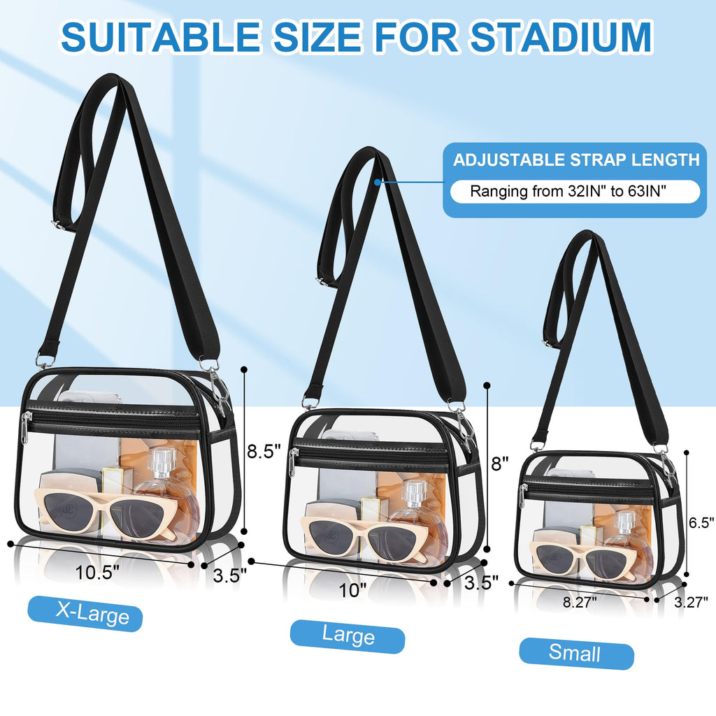 Clear Bag for Stadium Events Stadium Approved Women's Top-Handle Handbags | Mini Small Clear Bag Purse with Wide Adjustable Strap and Front Pocket for Sports Concerts, Festivals