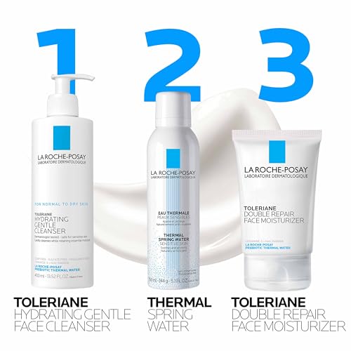 La Roche-Posay Toleriane Double Repair Face Moisturizer | Daily face cream with glycerin, niacinamide and ceramide for all skin types. Oil free and fragrance free.