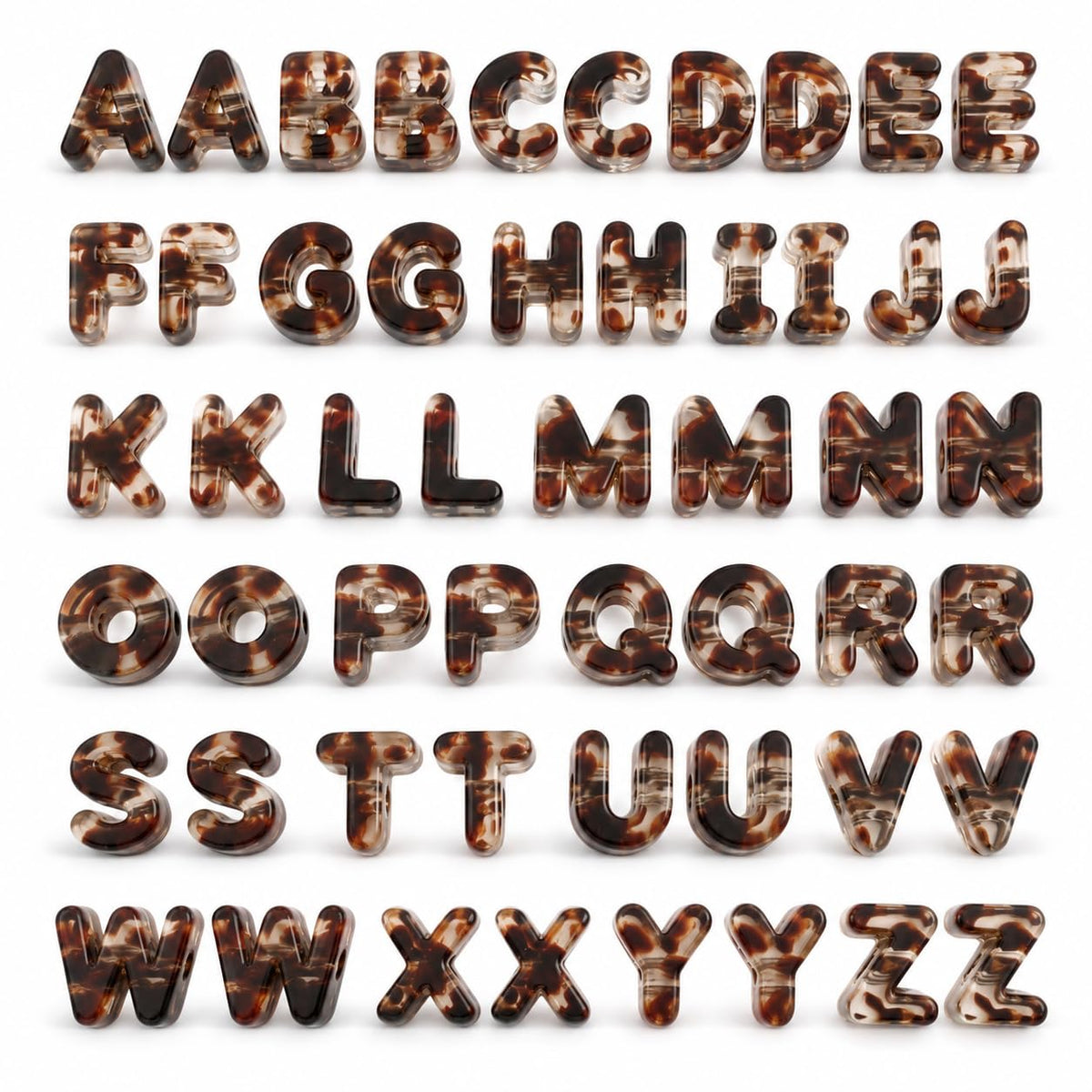 52 PCS Chunky Letter Beads A-Z Large Alphabet Beads | 3D Bubble Acrylic,Easy to Thread Large Hole, for Paracord/bag charms/handmade/Bracelet Keychain/DIY Crafts