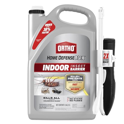 Ortho Home Defense Max Indoor Insect Barrier, Wand, 1 gal. | Ready-To-Use Home Bug Killer with Extended Reach Comfort Wand, Kills Ants, Roaches, Spiders, Fleas and Ticks