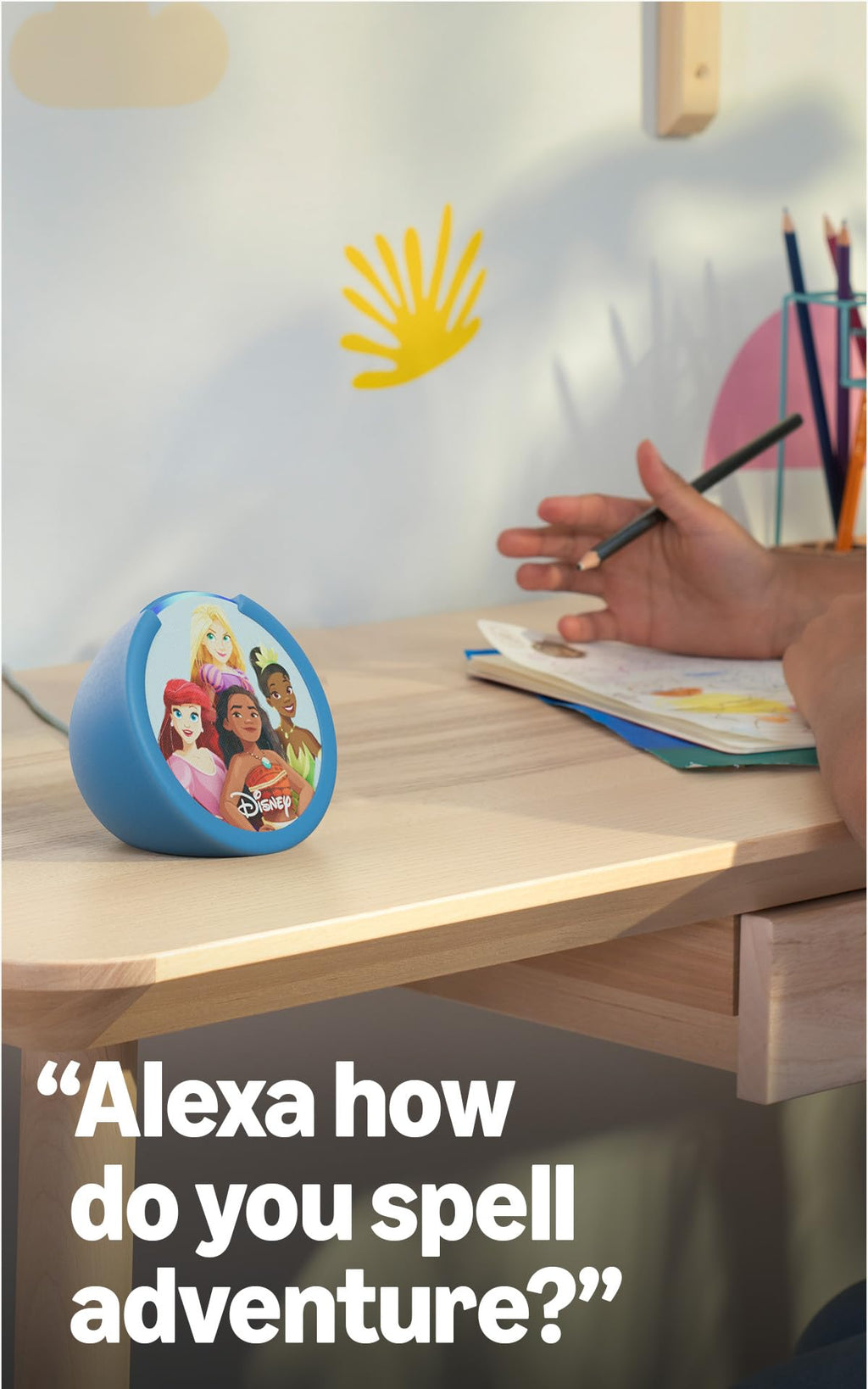 Amazon Echo Pop Kids (newest model), Enjoy age-appropriate audiobooks, sleep routines and Alexa+ experiences to create and learn, Disney Princess design