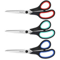iBayam 8.5" Heavy Duty Scissors All Purpose for Office School Crafts Sewing | 3-Pack, Ultra-Sharp 2.5mm Stainless Blades, Comfort Grip Handles, Left & Right Handed – Teacher Desk & Classroom Must-Have