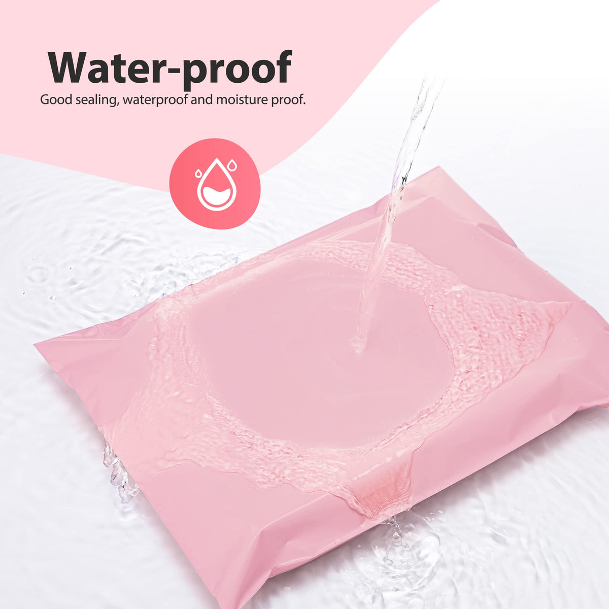 Fuxury Poly Mailers 14.5x19 Inch 50pc Shipping Bags for Small Business Pink | Mailing Envelopes for Clothing,Self Seal Shipping Envelopes Waterproof Poly bags Durable Packaging Bags