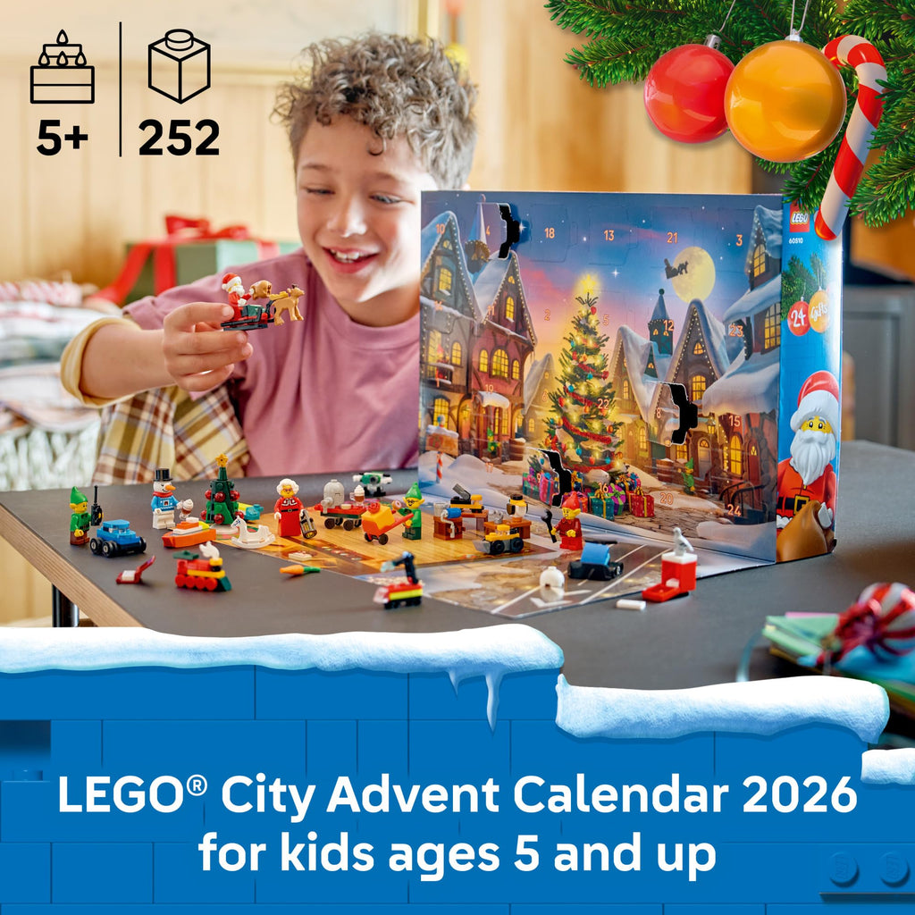 LEGO City Advent Calendar 2026 60510 | Christmas Advent Calendar for Kids, Building Toy, Boys & Girls, Ages 5+, Holiday Family Activity, 6 Minifigures, 252 pieces