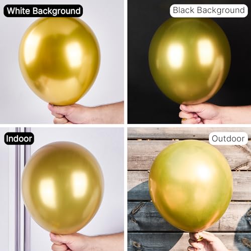 PartyWoo Gold Balloons 50pcs Gold Latex Helium Balloons 12 Inch | Birthday Wedding Anniversary Baby Shower Graduation Bachelorette Retirement Party Decorations Gold-G101