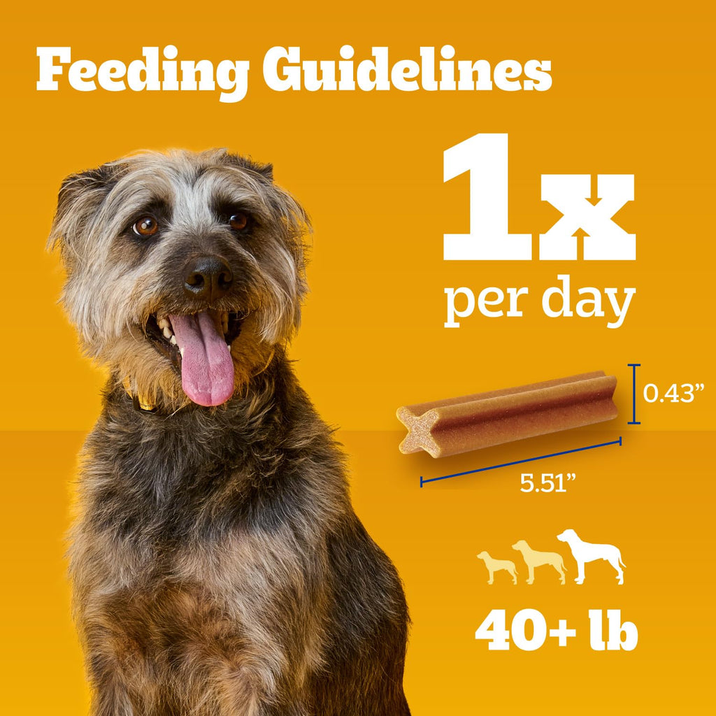 Pedigree Dentastix Large Breed Dental Dog Treats, Variety, 51 Count | Original Chicken, Beef, and Fresh flavors, reduces plaque and tartar buildup, cleans teeth, freshens breath, for dogs 40+ lbs