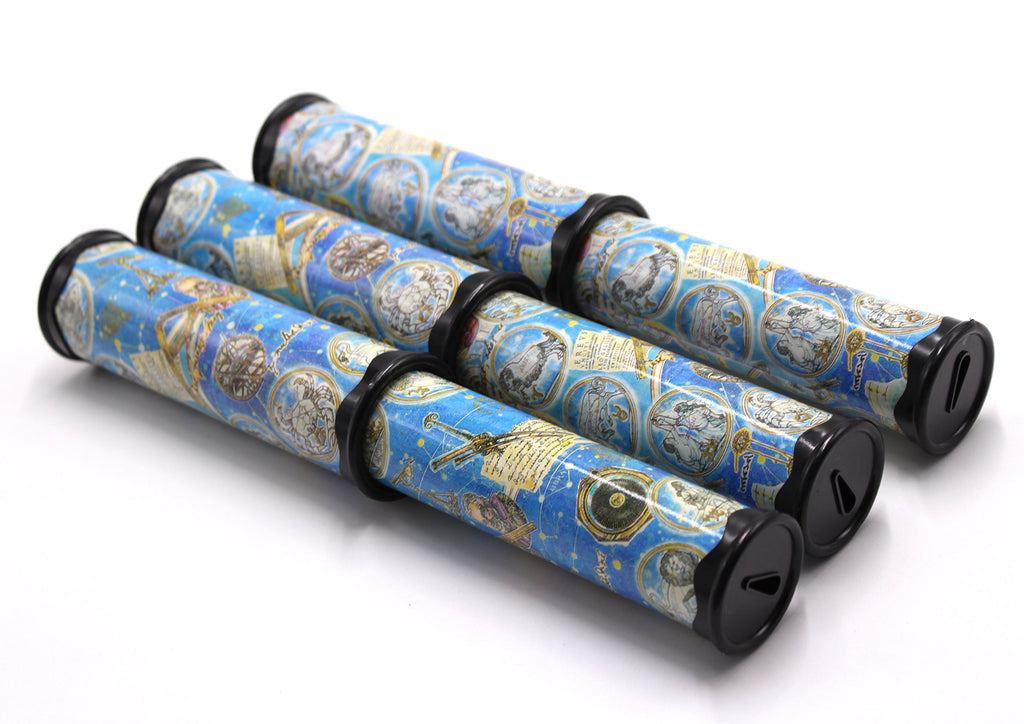 SPADORIVE 3 Pack Magic Kaleidoscope Toy for Teens Adults 3D Mirror Lens Kaleidoscope Party Favors Stretchable Long Classic Kaleidoscope Toy Educational Science Developmental Toy (Blue)