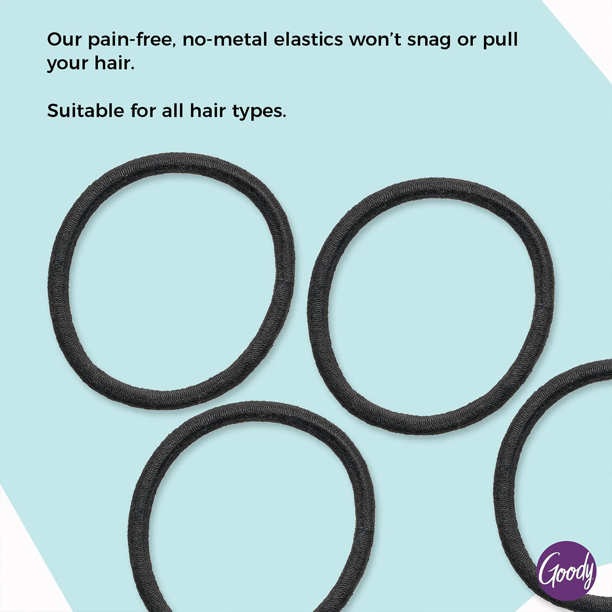 Goody Ouchless Elastic Hair Ties, 30 Ct, Black, 4MM Rubber Bands, Pain-Free | Hair Styling Accessories for Women & Men, Made for Long-Lasting Braids, Ponytails & More, No Pull or Damage, All Hair Types