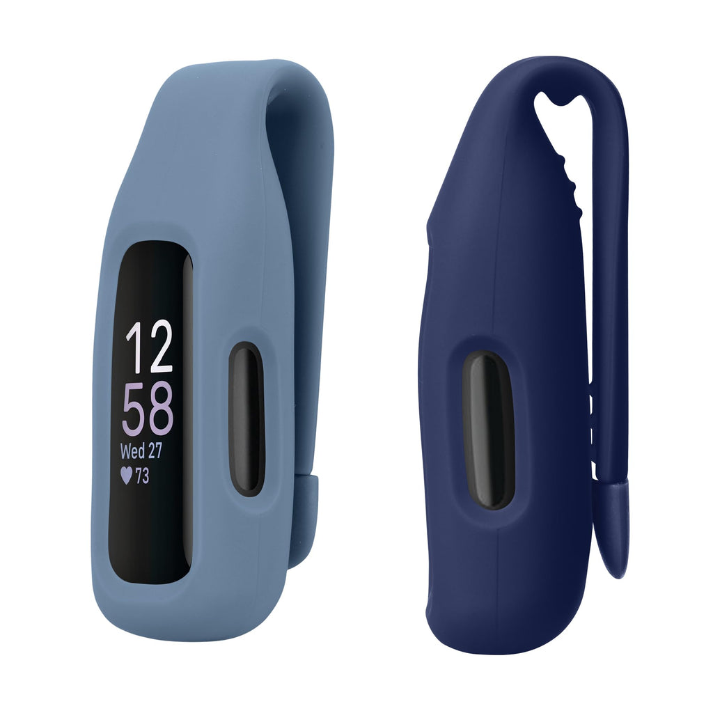 kwmobile 2X Clip Holders for Fitbit Inspire 3 / Inspire 2 / Ace 3 Clip On - Fitness Tracker Case Holder Replacement Set - TPU Silicone Tracker Holder for Sport