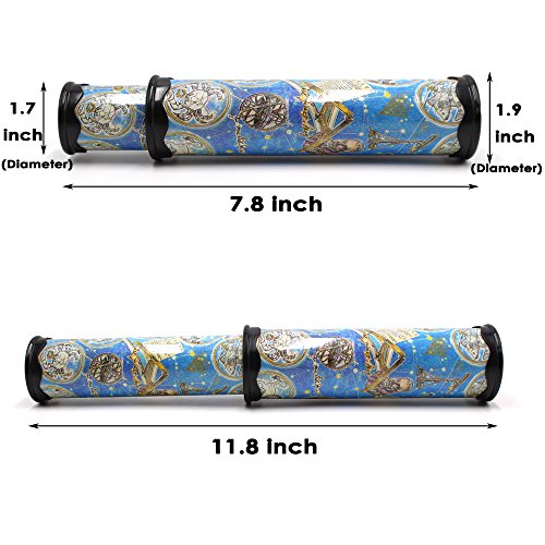 SPADORIVE 3 Pack Magic Kaleidoscope Toy for Teens Adults 3D Mirror Lens Kaleidoscope Party Favors Stretchable Long Classic Kaleidoscope Toy Educational Science Developmental Toy (Blue)