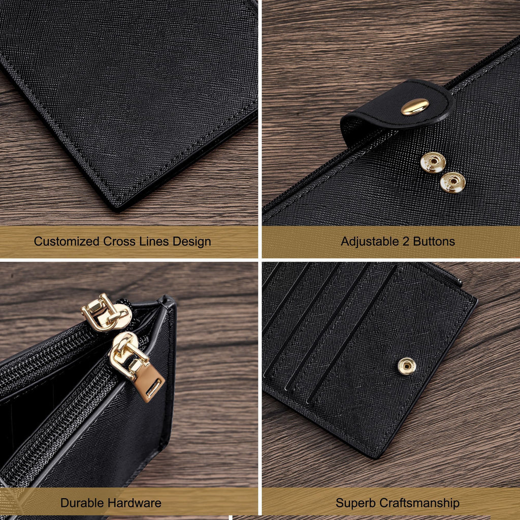 Travelambo RFID Wallet Women Large Size Bifold Multi Card Wallet Case with Zipper Pocke Credit Card Holder for Women