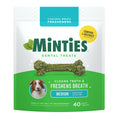 Minties Mint Dental Chews for Dogs, Medium Breeds 25-50 lbs, 40 Ct | Vet-recommended mint dental bone; scrubs teeth as dogs chew; fights plaque, tartar & bad breath; no soy/wheat/corn