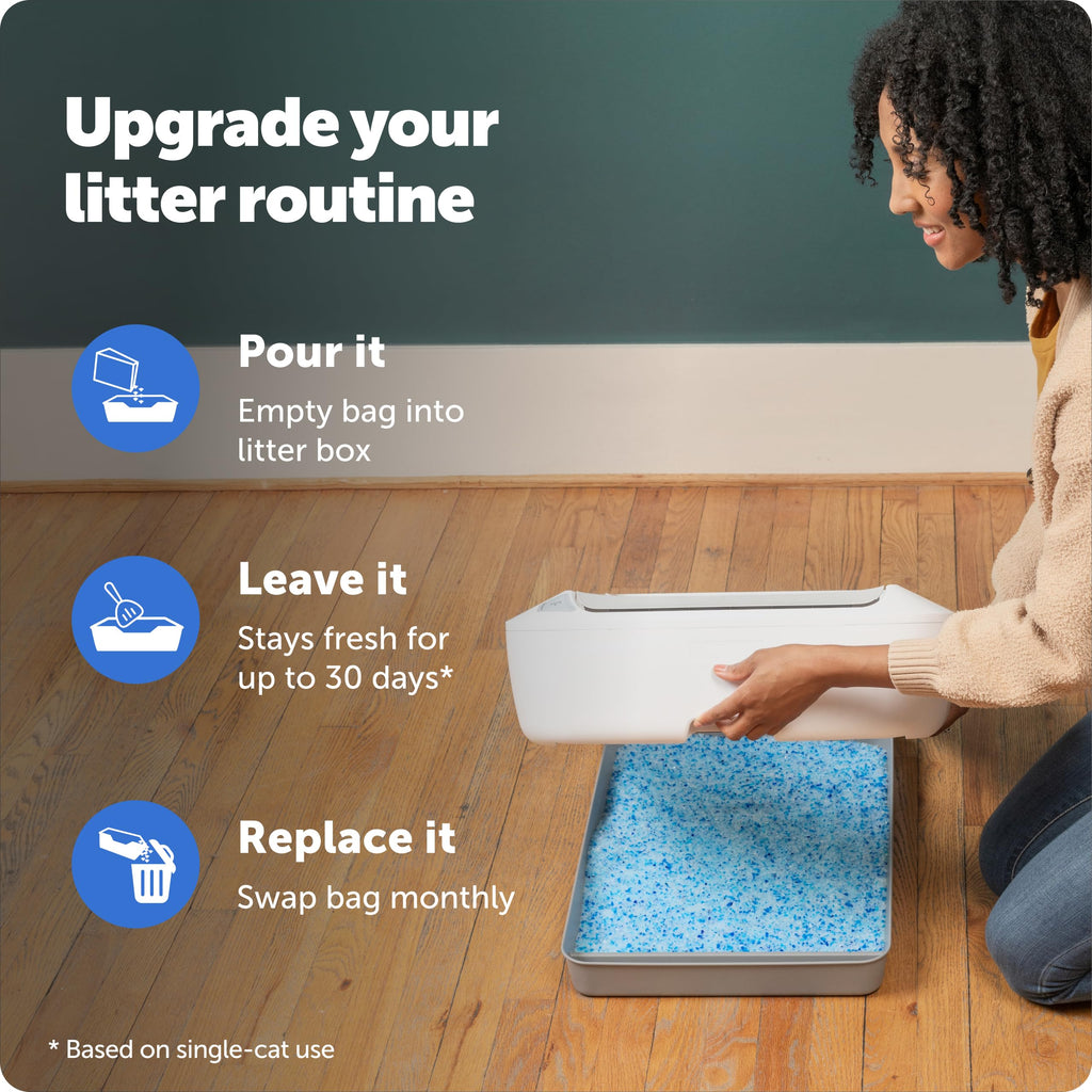 PetSafe ScoopFree Premium Crystal Litter, Fresh Scent, 4.3 Lb Bag, 2 Pack | Ultra-Absorbent Crystal Cat Litter, 5x Faster Odor Control, 99% Dust-Free, Low Tracking, Refills Any Cat Box or Tray