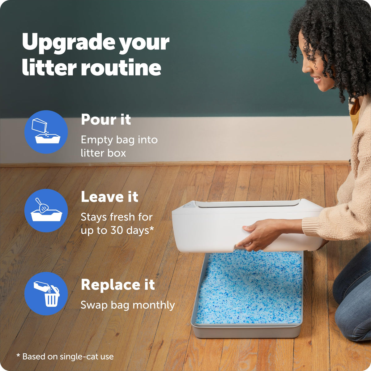PetSafe ScoopFree Premium Crystal Litter, Fresh Scent, 4.3 Lb Bag, 2 Pack | Ultra-Absorbent Crystal Cat Litter, 5x Faster Odor Control, 99% Dust-Free, Low Tracking, Refills Any Cat Box or Tray
