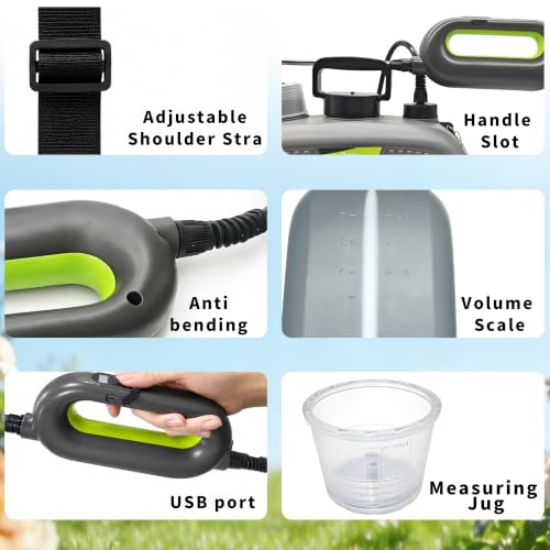 2 Gallon Battery Powered Sprayer, Covers 4,500 Sq Ft per Tank | Electric Sprayer with 3 Interchangeable Nozzles, Handle with Digital Battery Display, for Lawn, Garden & Outdoor Cleaning