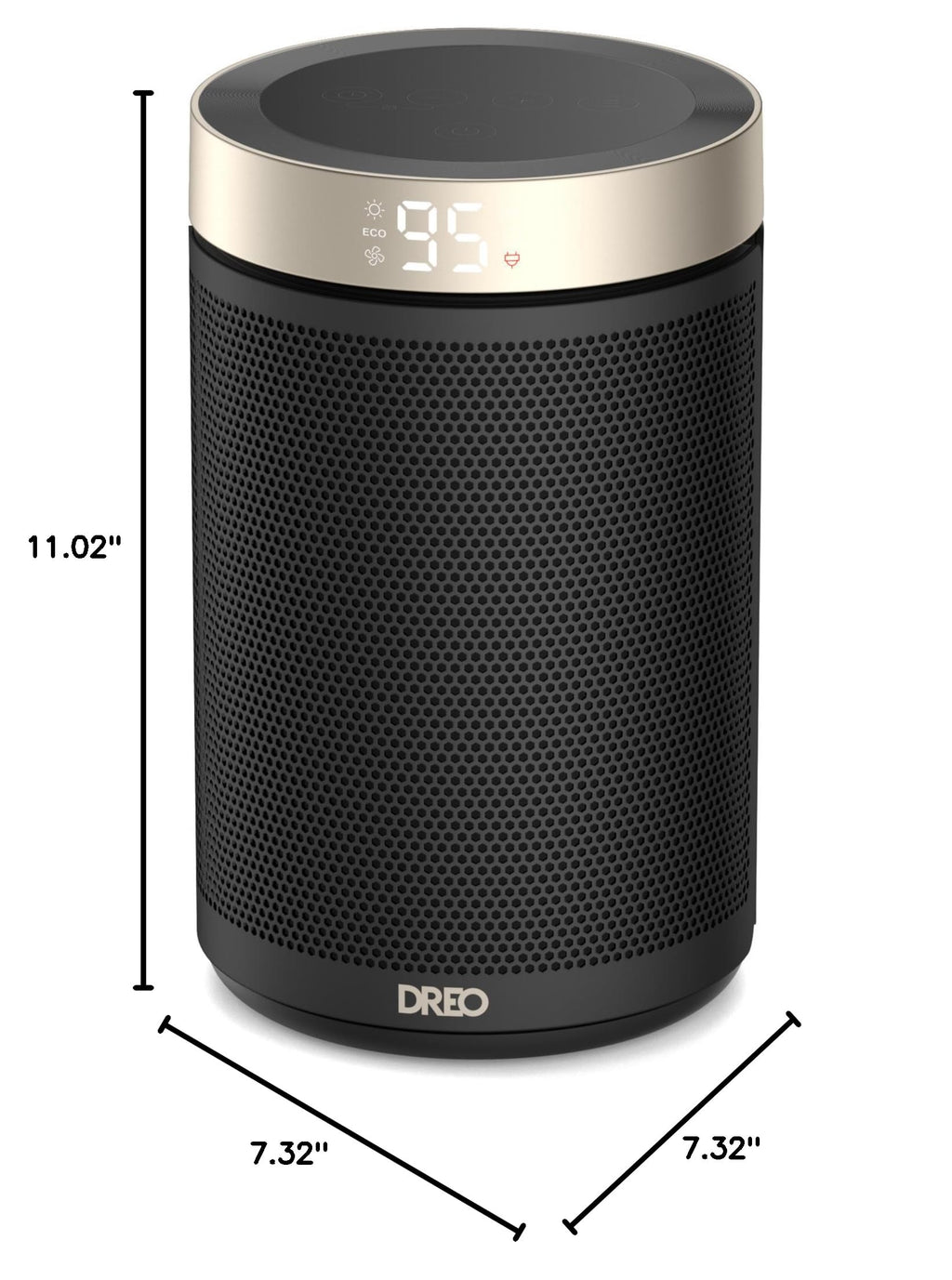 DREO Space Heater, Portable Electric Heaters for Indoor Use with Thermostat | 2026 Upgraded, 34dB Quiet, 12H Timer, 5 Mode, Remote, 1500W PTC Ceramic Fast Safety Heat for Office Bedroom Home, Gold