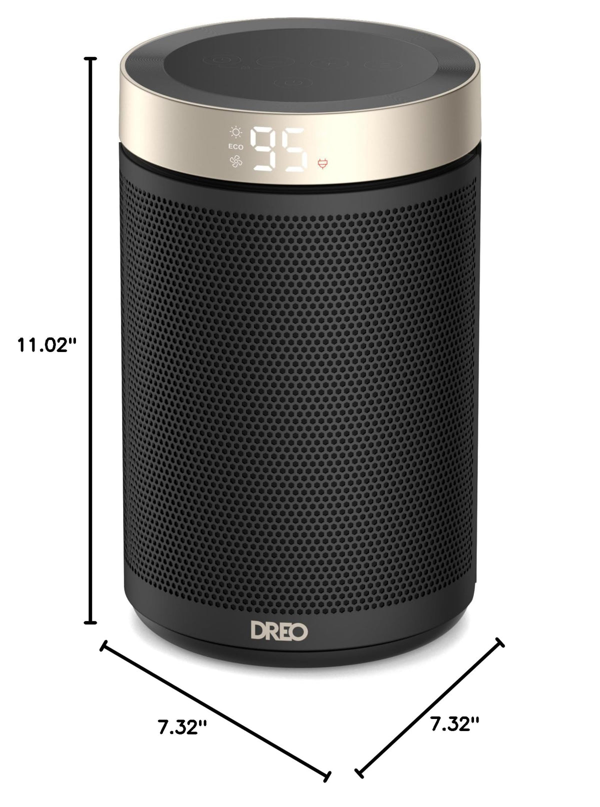 DREO Space Heater, Portable Electric Heaters for Indoor Use with Thermostat | 2026 Upgraded, 34dB Quiet, 12H Timer, 5 Mode, Remote, 1500W PTC Ceramic Fast Safety Heat for Office Bedroom Home, Gold