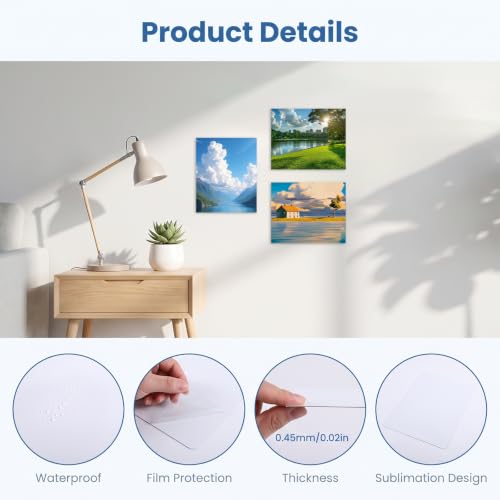 20Pcs11x14''Sublimation Metal Photo Blank 0.45mm Aluminum Sublimation Blank | Metal Sublimation Photo Blanks for DIY Printing, Wall Decor, Room Decor