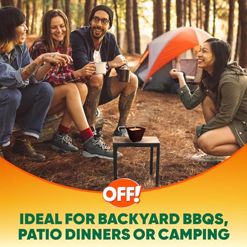 OFF! Backyard Citronella Outdoor Candle, 8 oz (2-Pack) | Reduces the Presence of Mosquitoes and Insects, Up to 30 Hour Burn Time Per Candle, Patio and Backyard Use, Ambient Glow