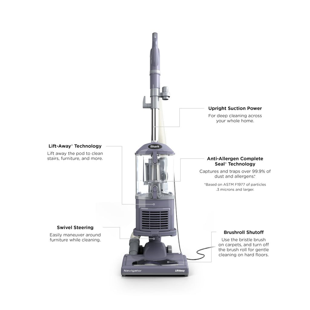 Shark Navigator Lift-Away Upright Vacuum Cleaner, HEPA, Lavender, NV352 | Carpet, Area Rug & Hard Floor Cleaning, XL Dust Cup, Lightweight with Swivel Steering, Crevice Tool & Wide Upholstery Tool​