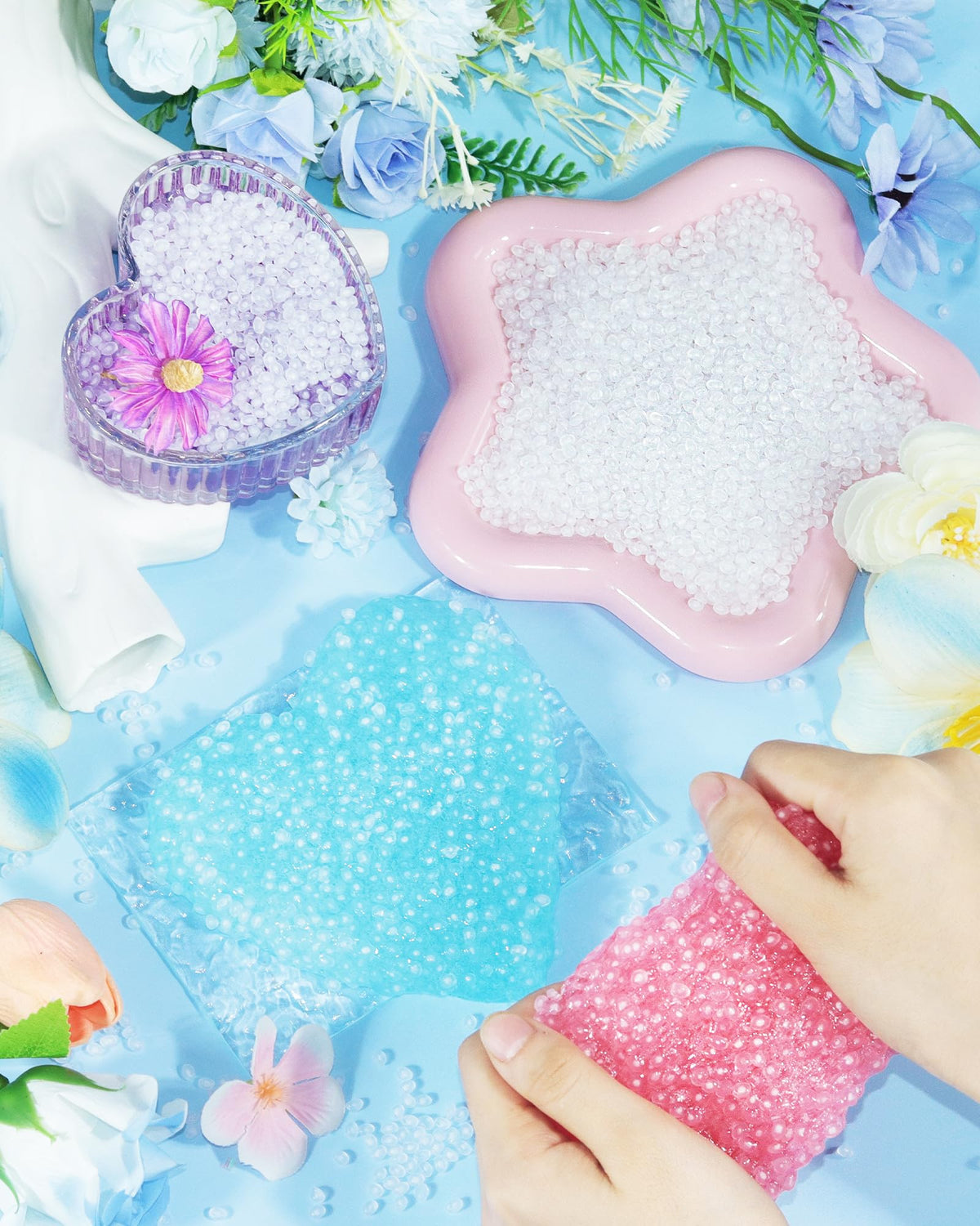 FIVEIZERO Rice Beads for Slime, 5mm Translucent Fishbowl Beads for Squishy | 400G Rice Beads For Crunchy Slime, Add Texture & Visual Appeal, Ideal For Slime Add Ins, DIY, Vase Fillers & Table Decor