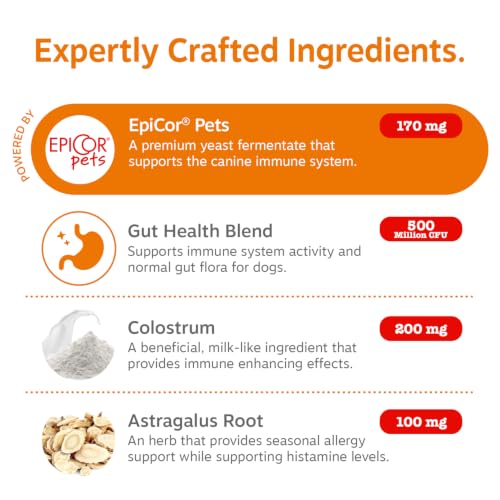 Zesty Paws Dog Allergy Chews - Dog Allergy Relief, Lamb, 90 Ct | Itch Relief for Dogs Soft Chews with Probiotics for Itchy Skin, Ears and Paws