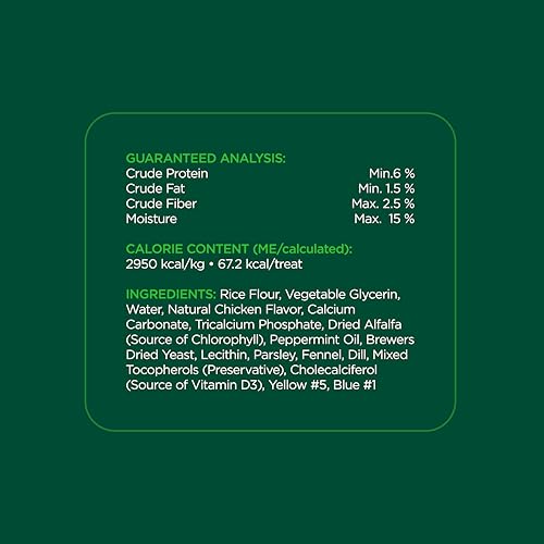Minties Mint Dental Chews for Dogs, Medium Breeds 25-50 lbs, 40 Ct | Vet-recommended mint dental bone; scrubs teeth as dogs chew; fights plaque, tartar & bad breath; no soy/wheat/corn