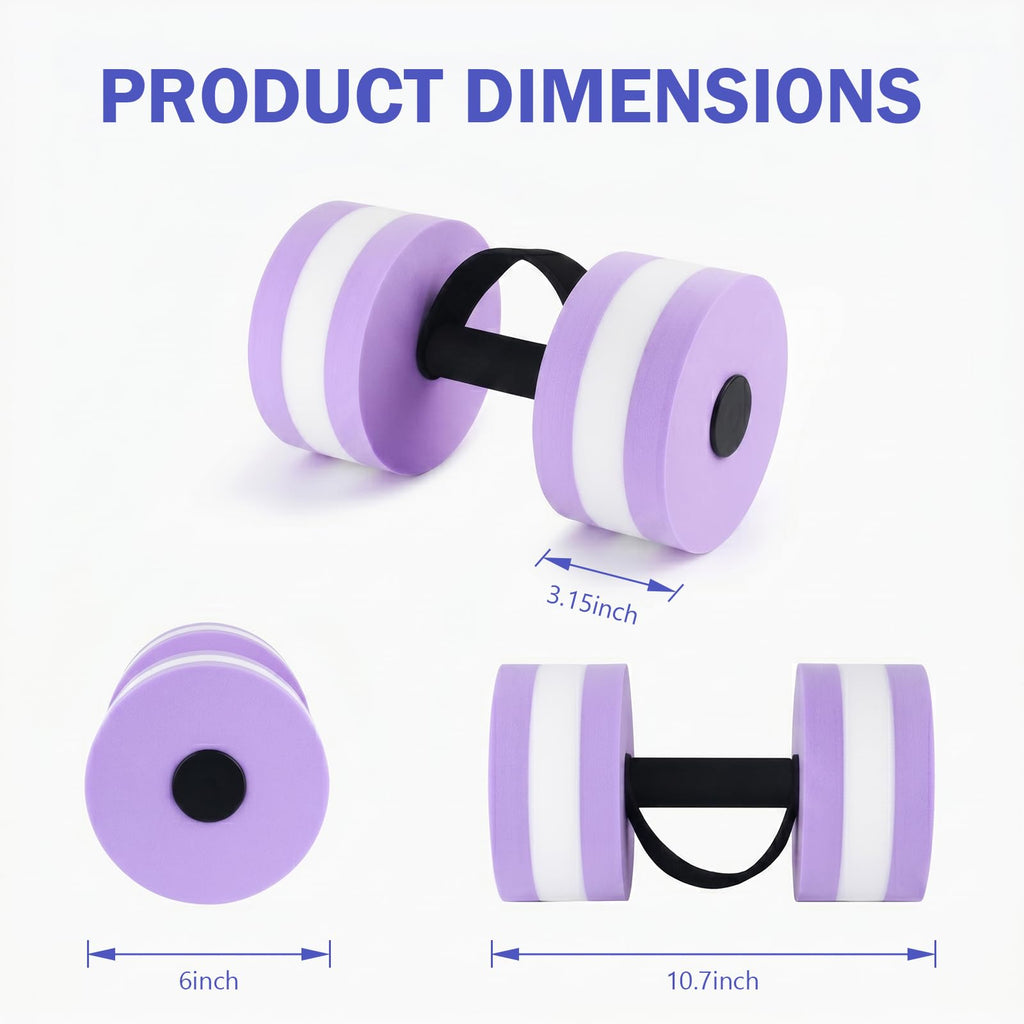 Water Weights, 2Pcs Aquatic Dumbbell for Exercise, Water Aerobics Equipment | Lightweight Resistance with handles, pool water fitness, Rehabilitation&Strength Training, Soft EVA Foams Materials