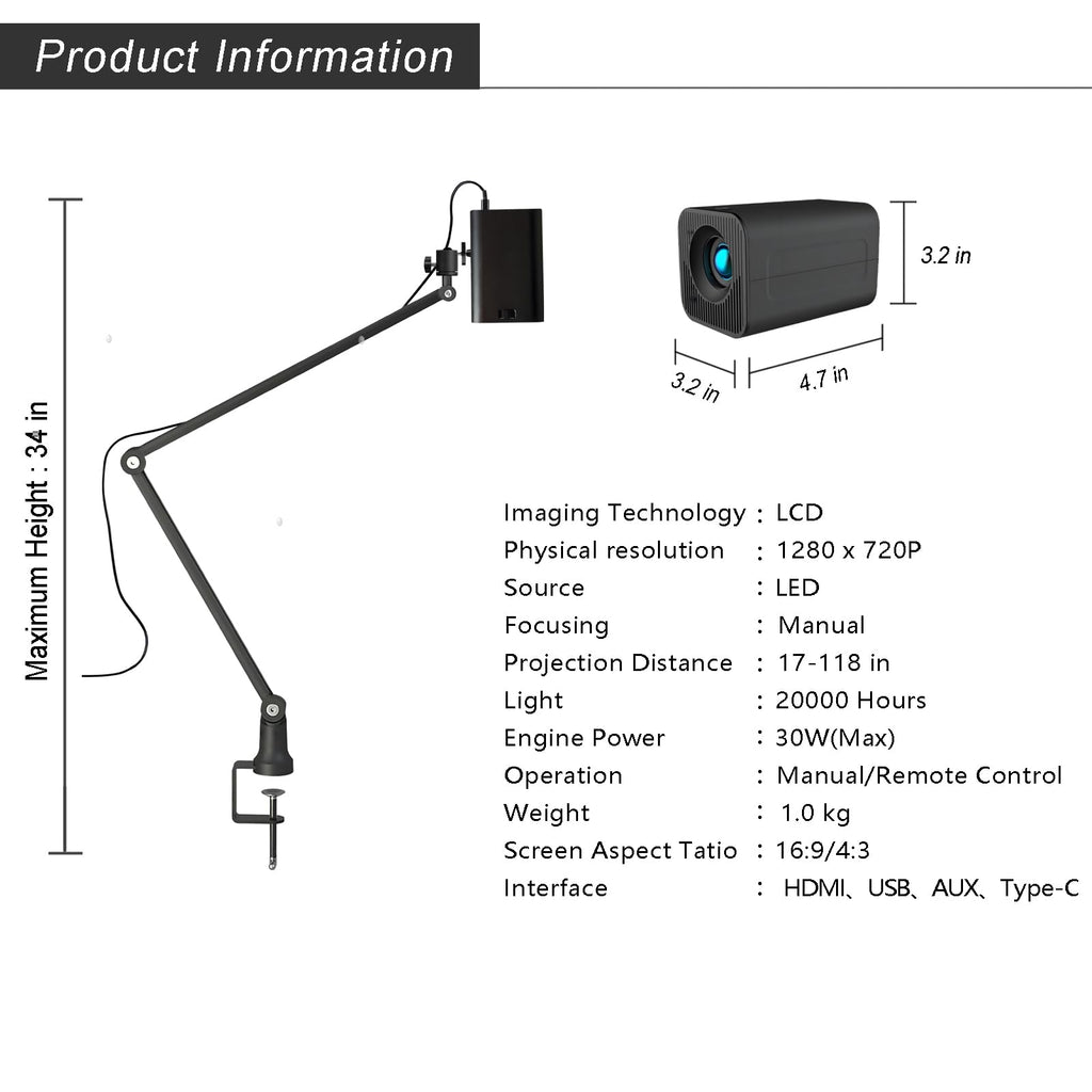 Drawing Projector, Art Projector for Tracing for Cookie and Banner Painting | Tracing Drawing Tool Smart Sketcher Cake Cookie Portable Mini Smart Phone Movie Projector with Stand P