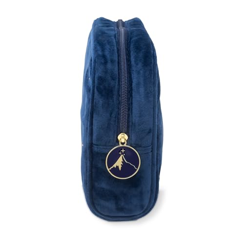 Sarah J. Maas A Court of Thorns and Roses Velvet Pouch, Night Court | Officially Licensed Sarah J. Maas ACOTAR Bag with Mountain Zip Pull & Gold Lamé Lining, Book Sleeve Size Travel & Pencil Case