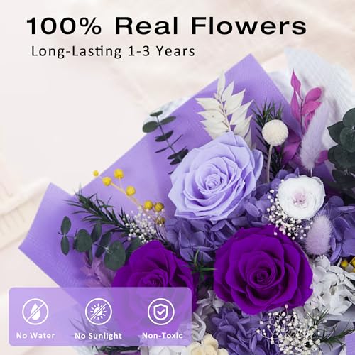 Vrioca Flowers for Delivery, Preserved Flowers Bouquets, Birthday Gifts for Women Mom