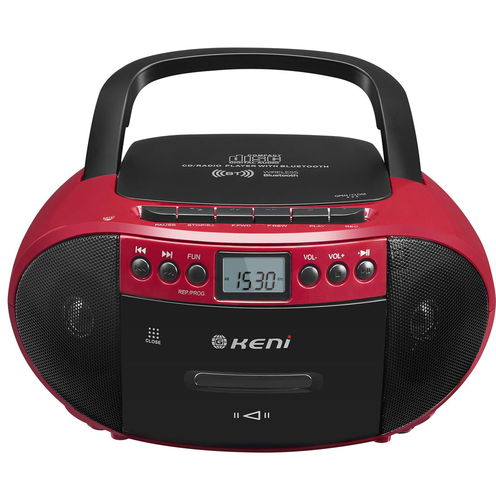 G Keni CD Cassette Player Combo, Boom Box with CD Player & AM/FM Radio | CD & Cassette Tape Player, AM/FM Radio, Bluetooth, USB Playback, Cassette Recording, Portable Design, AC/Battery Powered