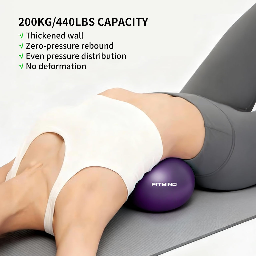 FITMIND_Pilates Ball 10 Inch Anti-Burst Slip Resistant Mini Yoga Ball for Fitness, Core Training, Physical Therapy, Balance, Stability, Stretching 200kg 440lbs Capacity