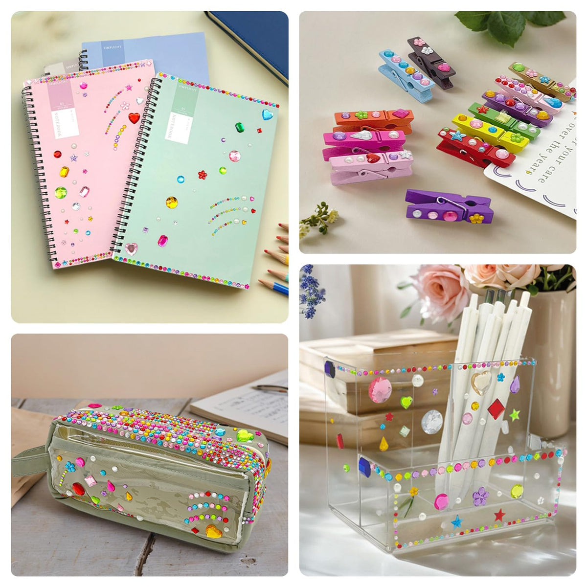 MYDBUYSOME 2774pcs Gem Stickers Jewels for Crafts, Adhesive Gems Rhinestone | Stick on Gems Acrylic Bedazzling Glitter Bling Heart Stickers Craft Supplies
