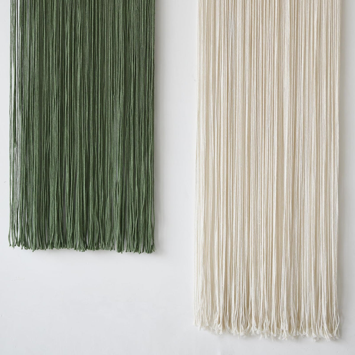 2Pcs Macrame Wall Hanging Boho Decor yarn Handmade Round Tassel 13.7"W*51"L | Bohemian Home Style, Nursery Apartment Office Accent, Premium Cotton Rope, Artisan Handmade Texture, Warm Interior Touch