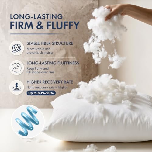 MIULEE 18x18 Throw Pillows Inserts 2 Pack, Decorative Pillows for Couch Bed | 100% Virgin Filling, Full and Fluffy, Lumbar, Back and Neck Support