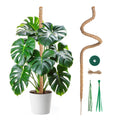 Mcbazel Bendable Moss Pole for Plants 47 Inch, Monstera Plant Support Stake with 7mm Aluminum Core, Coconut Coir Climbing Pole for Monstera Pothos Philodendron, Complete Kit with Ties & Rope