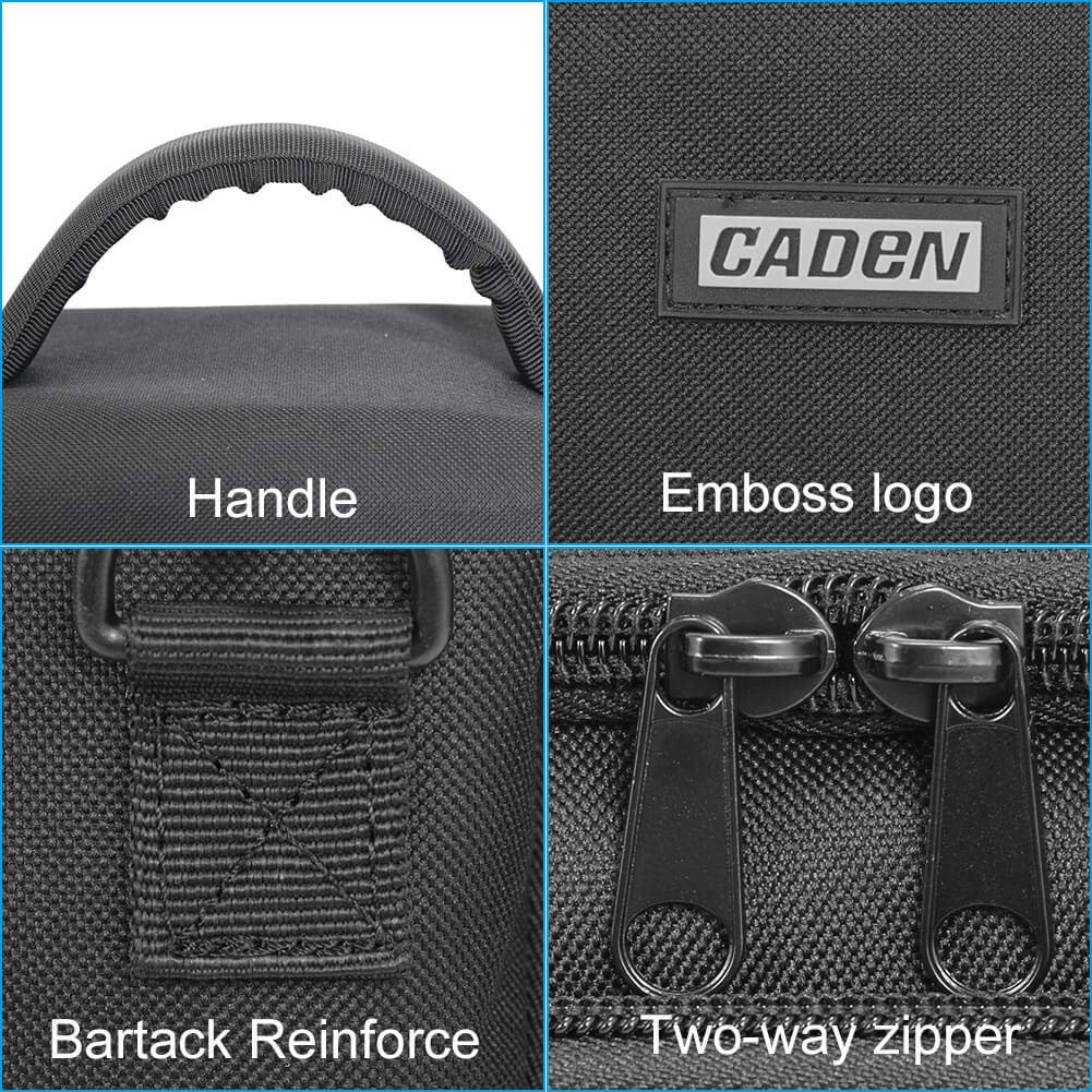 CADeN Compact Camera Shoulder Crossbody Bag Case Compatible for Nikon, Canon, Sony SLR/DSLR Mirrorless Cameras and Lenses Waterproof(1.0 S, Black)