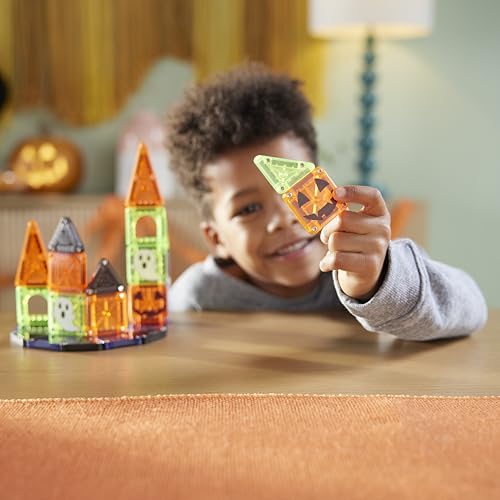 MAGNA-TILES microMAGS 24-Piece Spooky Travel Set, The Original Magnetic Building Brand