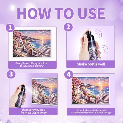 Diamond Art Sealer Spray, Painting Sealer Spray, Quick Drying Spray evenly | For Diamond Art, Secure Diamond Fixing and High Gloss Finish 100ml