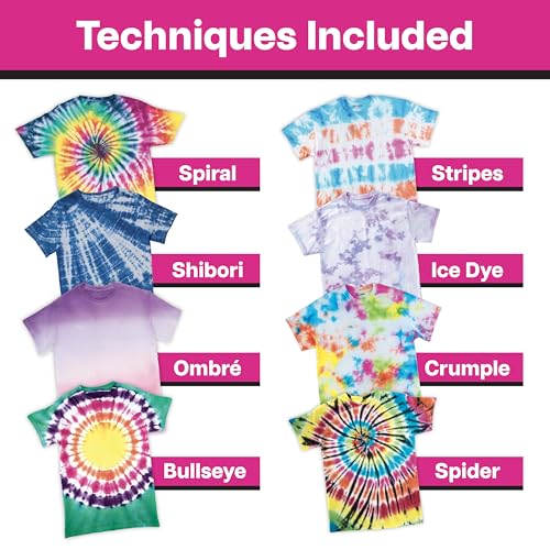Tulip One-Step Tie-Dye Kit, 18 Bottles, 14 Colors, Fabric Dye for Shirts | Rainbow Tie Dye Party Supplies for Kids, Adults & Group Crafts, 2.75 fl oz Bottles