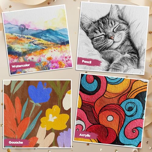 KOVIEDE 50 Pack Foldable Blank Watercolor Cards with Envelopes 5" x 7" | 140lb/300gsm, Heavyweight, Cold Press, Acid-Free, 100% Cotton Water Color Cards to Painting, Cards Making, DIY Art Projects
