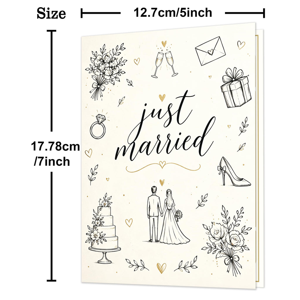 MQMRYeto Wedding Card,Engagement Card Gift for Bride Groom Couple Women Men | Bridal Shower Card for Husband Wife,Signature Congratulation Marriage Anniversary Cards Decor for Son Daughter,with Envelope
